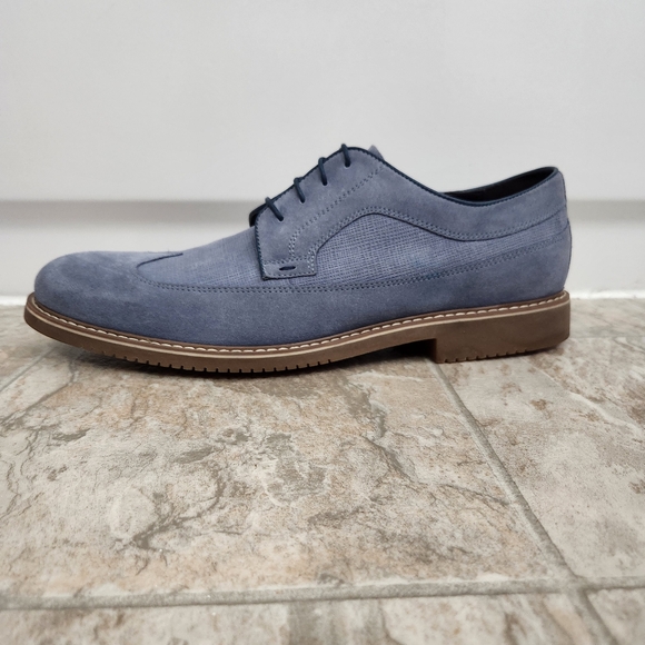 Saks Fifth Avenue Men's Gere Blue Suede Wingtip Oxford Shoes, Size: 13 - Picture 4 of 15